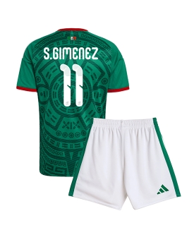 Billige Fotballdrakt Mexico Santiago Gimenez #11 Replika Hjemmedraktsett Barn VM 2026 Kortermet (med bukser)